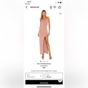 Superdown Size Large Toni Slit Maxi Dress